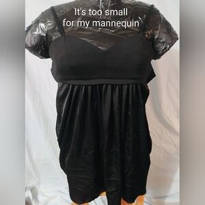 BCBGMaxAzria Black Mini Dress with Sheer Accents